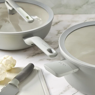 BergHOFF Balance Non-stick Ceramic Stockpots With Glass Lid, Recycled Aluminum 2 BergHOFF Balance Non-stick Ceramic Stockpots With Glass Lid, Recycled Aluminum - Image 2