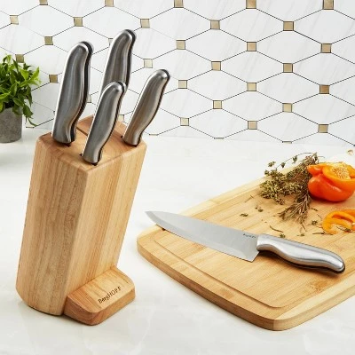 BergHOFF Entity Stainless Steel 6Pc Knife Block Set 1 BergHOFF Entity Stainless Steel 6Pc Knife Block Set