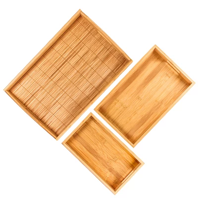 BergHOFF Bamboo 3Pc Serving Tray Set 1 BergHOFF Bamboo 3Pc Serving Tray Set