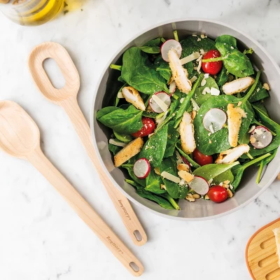 BergHOFF Leo 3Pc Bamboo Salad Bowl Set With Servers 2 BergHOFF Leo 3Pc Bamboo Salad Bowl Set With Servers - Image 2