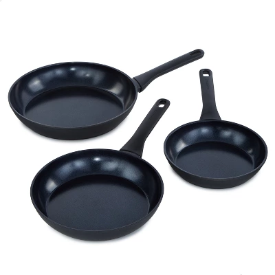 BergHOFF Helix 3Pc Nonstick Ceramic Frying Pan Set, Recycled Aluminum, Black 7 BergHOFF Helix 3Pc Nonstick Ceramic Frying Pan Set, Recycled Aluminum, Black - Image 7