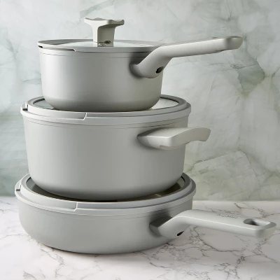 BergHOFF Balance Non-stick Ceramic Sauté Pan 10.25", 3.1qt. With Glass Lid, Recycled Aluminum 2 BergHOFF Balance Non-stick Ceramic Sauté Pan 10.25", 3.1qt. With Glass Lid, Recycled Aluminum - Image 2