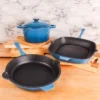 BergHOFF Neo 4Pc Cast Iron Cookware Set, Square Grill Pan 11", Fry Pan 10" & 3qt. Covered Dutch Oven -BergHOFF Store GUEST 26a0eb5a 3726 4e50 97c5 d715a5100e5a