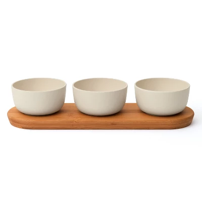 BergHOFF LEO Bamboo Serving Bowls Set With Tray, 9oz Each, White 8 BergHOFF LEO Bamboo Serving Bowls Set With Tray, 9oz Each, White - Image 8