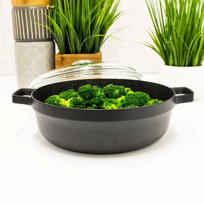 BergHOFF GEM 11" Non-stick Two-Handle Sauté Pan 4.9Qt., Black, Glass Lid 4 BergHOFF GEM 11" Non-stick Two-Handle Sauté Pan 4.9Qt., Black, Glass Lid - Image 4