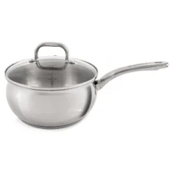 BergHOFF Belly Shape 18/10 Stainless Steel Sauce Pan With Glass Lid -BergHOFF Store GUEST 3709dcee bcdb 45df 838e 84ec0710e77e