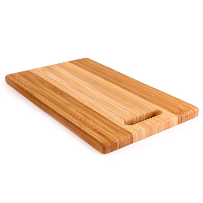 BergHOFF Bamboo Rectangle Cutting Board, Two-tone With Handle, 14.2"x8.7"x0.7" 1 BergHOFF Bamboo Rectangle Cutting Board, Two-tone With Handle, 14.2"x8.7"x0.7"