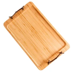 BergHOFF Bamboo Tray With Wrought Iron Handles, 15.5"