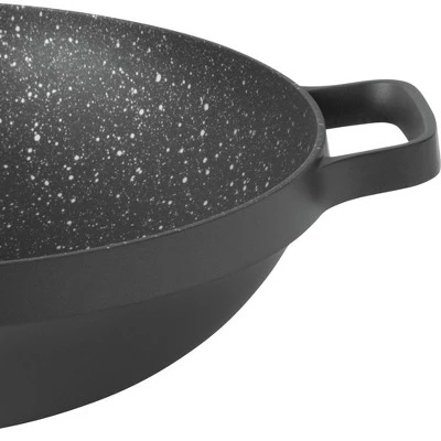 BergHOFF GEM Non-stick 12.5" Chinese Wok 5.7Qt., Black, Glass Lid 2 BergHOFF GEM Non-stick 12.5" Chinese Wok 5.7Qt., Black, Glass Lid - Image 2