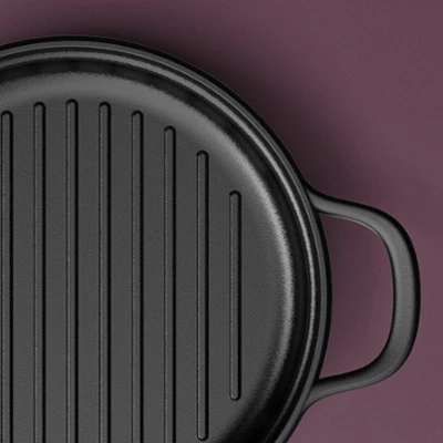 BergHOFF Graphite Enamel Cast Iron Round Grill Pan 10.25" 1 BergHOFF Graphite Enamel Cast Iron Round Grill Pan 10.25"