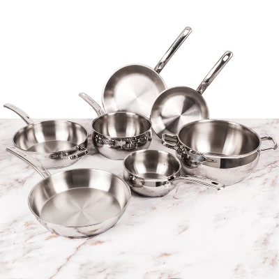 BergHOFF 12Pc 18/10 Stainless Steel Cookware Set With Glass Lid, Belly Shape 3 BergHOFF 12Pc 18/10 Stainless Steel Cookware Set With Glass Lid, Belly Shape - Image 3