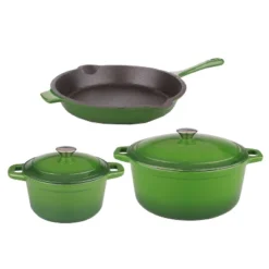BergHOFF Neo 5Pc Cast Iron Cookware Set, 3Qt Covered Dutch Oven, 5Qt Covered Stock Pot, & 10" Fry Pan -BergHOFF Store GUEST 4c245734 f752 493c a86a b950ca423c82