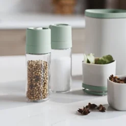 BergHOFF Balance Glass 2Pc Covered Grinder And Shaker Set, Recycled Material -BergHOFF Store GUEST 4d0e3259 b21e 40b9 9393 801f1fe80f12