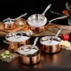 BergHOFF Vintage Tri-Ply Copper Stainless Steel Cookware Set With Stainless Steel Lids, Gold -BergHOFF Store GUEST 52cd438e 3da5 4915 9f6c 2dabe46d839b 1