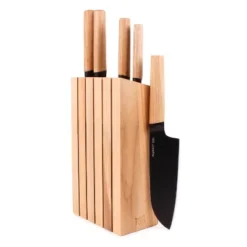 BergHOFF Ron 6Pc Knife Block Set, Natural Wood Handle, Brown -BergHOFF Store GUEST 62128431 6203 4f77 abeb 98d3d05143b5