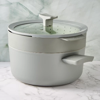 BergHOFF Balance Non-stick Silicone Collapsible Steamer Basket & Strainer 10", Recycled Material, Sage 3 BergHOFF Balance Non-stick Silicone Collapsible Steamer Basket & Strainer 10", Recycled Material, Sage - Image 3