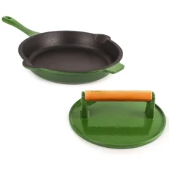 BergHOFF Neo 2Pc Cast Iron Cookware Set, 10" Fry Pan & Steak Press -BergHOFF Store GUEST 643259b0 997f 4688 ab71 8fed80be0e58