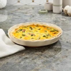 BergHOFF Balance Stone Rippled Pie Dish 11", 1.59qt., Moonbeam