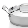 BergHOFF 18/10 Stainless Steel Deep Skillet 10" With Stainless Steel Lid, Silver