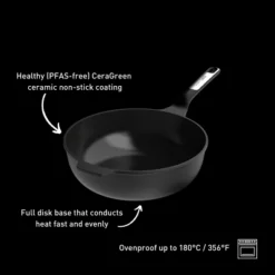 BergHOFF Phantom Nonstick Ceramic Wok Pan, Recycled Cast Aluminum -BergHOFF Store GUEST 737f9cba 3f96 4f4c adc1 211854709b81