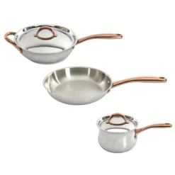 BergHOFF Ouro Gold 18/10 Stainless Steel 5Pc Cookware Set With Lids For Starter, Rose Gold Handle -BergHOFF Store GUEST 8bec4b6a 9afb 42a5 bc26 45a266839883
