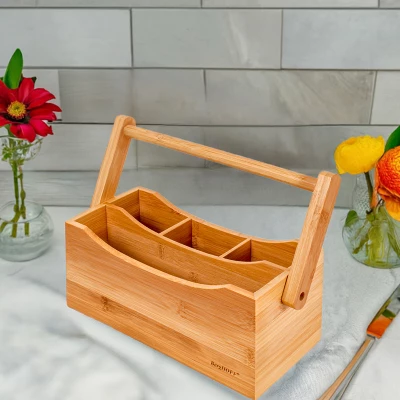 BergHOFF 4-Compartment Bamboo Flatware Caddy 4 BergHOFF 4-Compartment Bamboo Flatware Caddy - Image 4