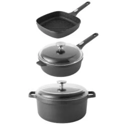 BergHOFF Gem 5Pc Non-stick Cast Aluminum Set, Grill Pan, Saute Pan & Stockpot -BergHOFF Store GUEST 902e1f33 9871 43d9 8de8 48eda774193d