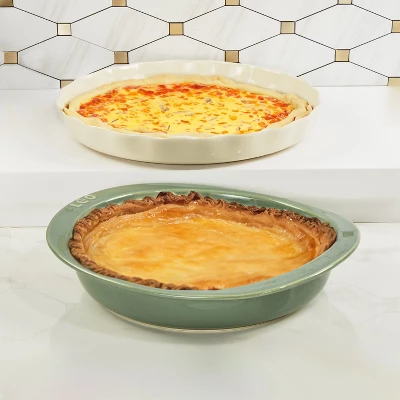 BergHOFF Balance Stone Rippled Pie Dish 11", 1.59qt., Moonbeam 2 BergHOFF Balance Stone Rippled Pie Dish 11", 1.59qt., Moonbeam - Image 2