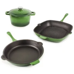 BergHOFF Neo 4Pc Cast Iron Cookware Set, Square Grill Pan 11", Fry Pan 10" & 3qt. Covered Dutch Oven -BergHOFF Store GUEST 9aff2eb5 c389 4234 b7f7 432b7d825a8e