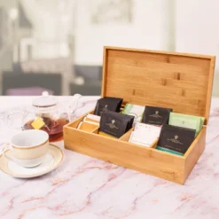 BergHOFF 2Pc Bamboo Set, Flatware Caddy, 8-Compartment Organizer Box 12"