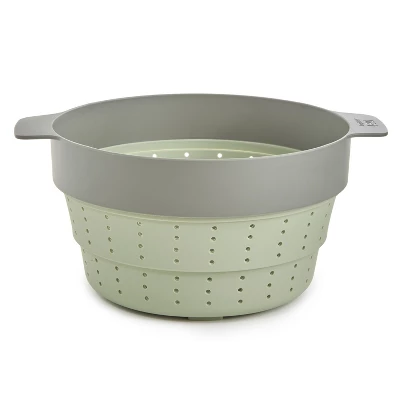 BergHOFF Balance Non-stick Silicone Collapsible Steamer Basket & Strainer 10", Recycled Material, Sage 9 BergHOFF Balance Non-stick Silicone Collapsible Steamer Basket & Strainer 10", Recycled Material, Sage - Image 9