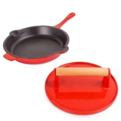 BergHOFF Neo 2Pc Cast Iron Cookware Set, 10" Fry Pan & Steak Press -BergHOFF Store GUEST 9cd68121 44cd 4c34 a5d1 41f16d1edb69