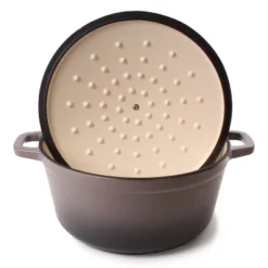 BergHOFF Neo 7Qt. Cast Iron Round Covered Dutch Oven, Oyster -BergHOFF Store GUEST a621e7e2 1ca5 4468 8f68 b4924dc5904a