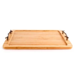 BergHOFF Bamboo Tray With Wrought Iron Handles, 15.5" -BergHOFF Store GUEST a67ccd88 877a 460b af5c c09d108228e4