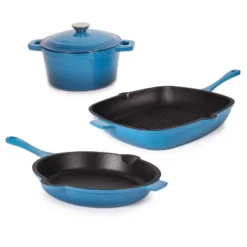 BergHOFF Neo 4Pc Cast Iron Cookware Set, Square Grill Pan 11", Fry Pan 10" & 3qt. Covered Dutch Oven -BergHOFF Store GUEST ad93860b b998 4fb9 be65 24cbea58d5b0