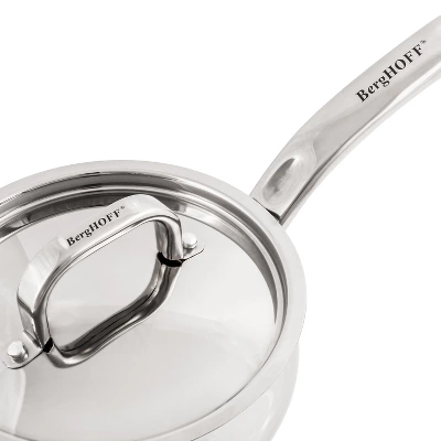 BergHOFF Belly Shape 18/10 Stainless Steel 4Pc Skillet & Saucepan Set, Metal Lid 2 BergHOFF Belly Shape 18/10 Stainless Steel 4Pc Skillet & Saucepan Set, Metal Lid - Image 2