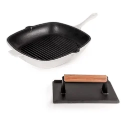 BergHOFF Neo 2Pc Cast Iron Grill Set, Grill Pan & Bacon/Steak Press -BergHOFF Store GUEST b3241098 210f 49cb 8248 17fed82c7d53
