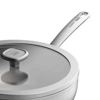 BergHOFF Graphite Recycled 18/10 Stainless Steel Wok Pan 11", 5.2qt. With Glass Lid 1 BergHOFF Graphite Recycled 18/10 Stainless Steel Wok Pan 11", 5.2qt. With Glass Lid
