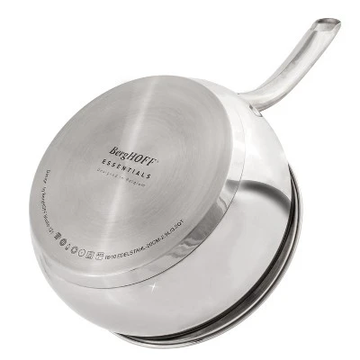 BergHOFF Belly Shape 18/10 Stainless Steel 4Pc Skillet & Saucepan Set, Metal Lid 8 BergHOFF Belly Shape 18/10 Stainless Steel 4Pc Skillet & Saucepan Set, Metal Lid - Image 8