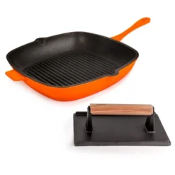 BergHOFF Neo 2Pc Cast Iron Grill Set, Grill Pan & Bacon/Steak Press -BergHOFF Store GUEST c236dbd1 d037 4e92 b92d cda0cde0005c