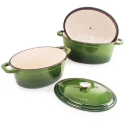 BergHOFF Neo 4Pc Cast Iron Cookware Set, 5qt. & 8qt. Oval Dutch Ovens, Matching Lids