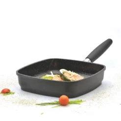 BergHOFF Scala Nonstick Ceramic Coated Cast Aluminum Grill Pan, Black -BergHOFF Store GUEST d22937dc 0167 47b9 8edc 6ca5a1f22da2