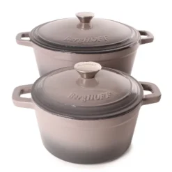 BergHOFF Neo 4Pc Cast Iron Set: 3qt. Covered Dutch Oven & 7qt. Covered Stockpot -BergHOFF Store GUEST d4404f75 d4bf 4b62 a0ce 295407d3ee8f