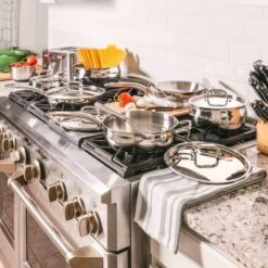 BergHOFF Belly Shape 18/10 Stainless Steel Skillet With Stainless Steel Lid -BergHOFF Store GUEST daf96f52 d1ac 49db 984c 7fe2fb991c35