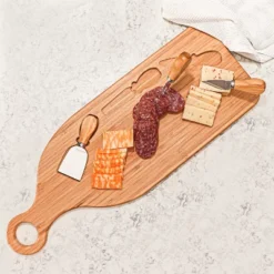 BergHOFF Bamboo 4Pc Paddle Cheese Board Set, With 3 Tools, 22x7.9x1"