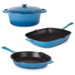 BergHOFF Neo Cast Iron 4Pc Set, Fry Pan 10", Square Grill Pan 11", & 5qt. Covered Dutch Oven -BergHOFF Store GUEST e4297af1 fa9a 437f 9dec a4ee05a0d4b3