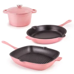BergHOFF Neo 4Pc Cast Iron Cookware Set, Square Grill Pan 11", Fry Pan 10" & 3qt. Covered Dutch Oven -BergHOFF Store GUEST e6083d88 3160 46fe b4dd a284558cad02