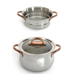 BergHOFF Ouro Gold 3Pc 18/10 Stainless Steel Steamer Set, Glass Lids -BergHOFF Store GUEST ea34815d a1da 4a38 8647 083440f9ccb3