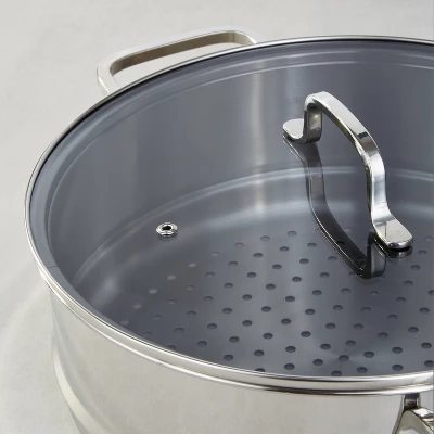 BergHOFF Helix 5Pc Recycled 18/10 Stainless Steel Steamer Set With Glass Lids 3 BergHOFF Helix 5Pc Recycled 18/10 Stainless Steel Steamer Set With Glass Lids - Image 3