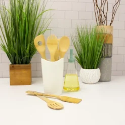 BergHOFF Patterned Bamboo 6Pc Utensil Set, Blue